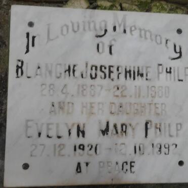 PHILP Blanche Josephine 1887-1980 :: PHILP Evelyn Mary 1920-1992