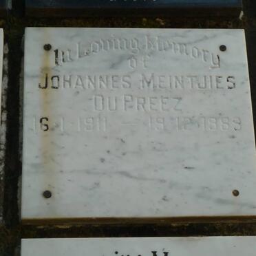 PREEZ Johannes Meintjies, du 1911-1989