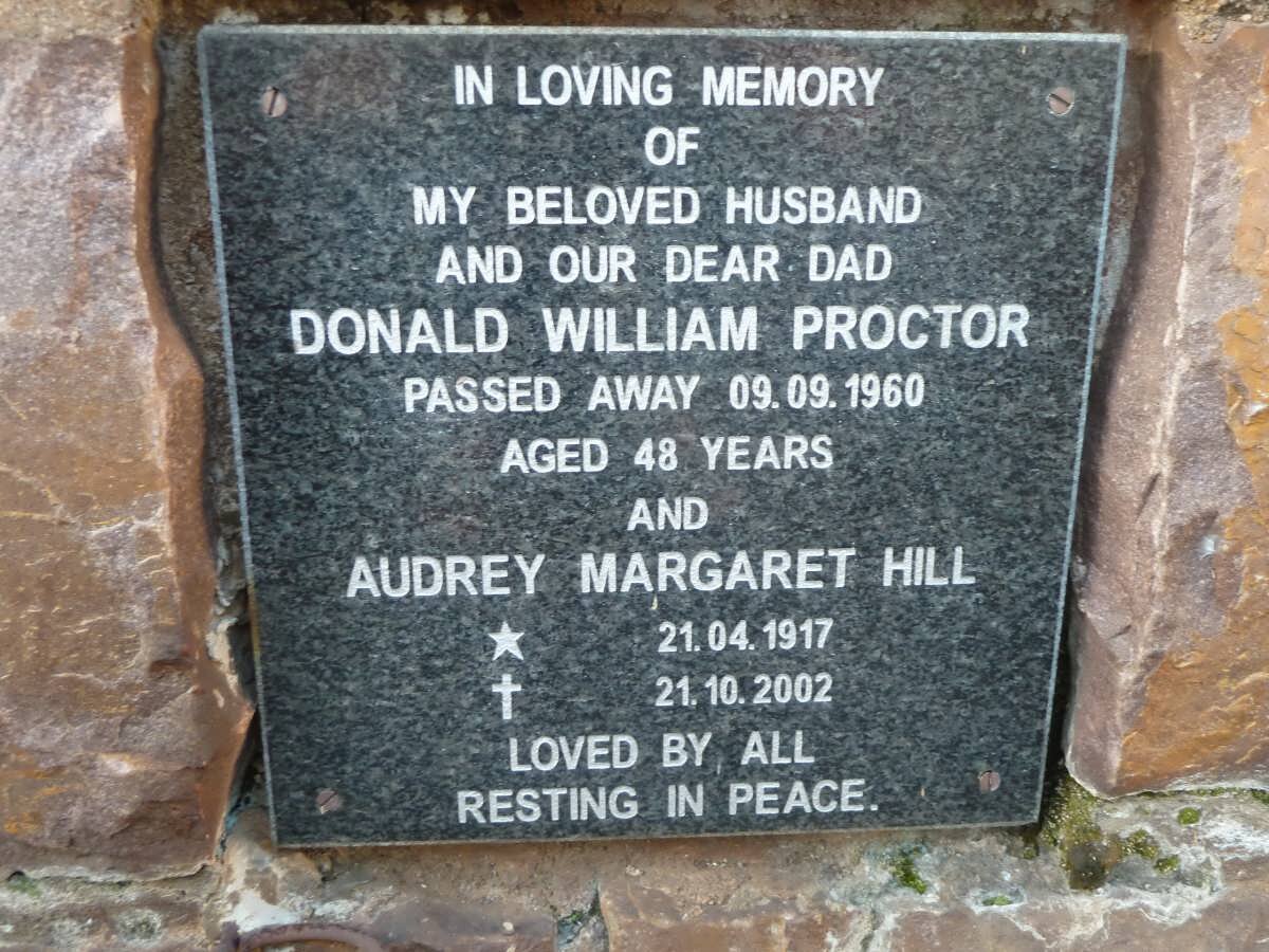 PROCTOR Donald William -1960 :: HILL Audrey Margaret 1917-2002