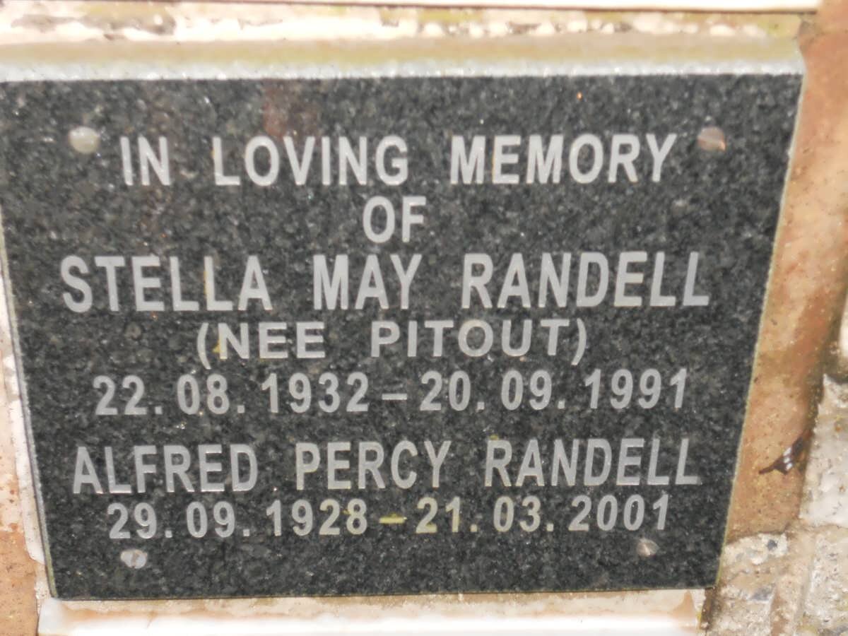 RANDELL Alfred Percy 1928-2001 &amp; Stella May PITOUT 1932-1991