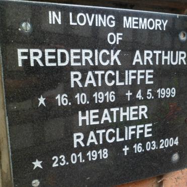 RATCLIFFE Frederick Arthur 1916-1999 &amp; Heather 1918-2004