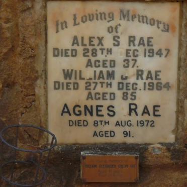 RAE William J. -1964 &amp; Agnes -1972 :: RAE Alex S. -1947