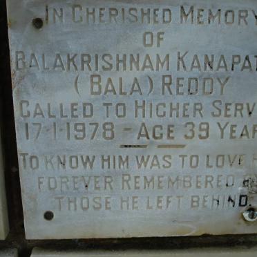 REDDY Balakrishnam Kanapathy -1978