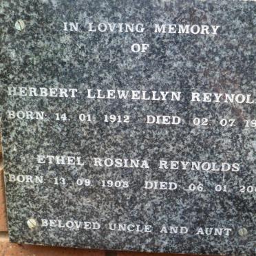 REYNOLDS Herbert Llewellyn 1912-1997 &amp; Ethel Rosina 1908-2005