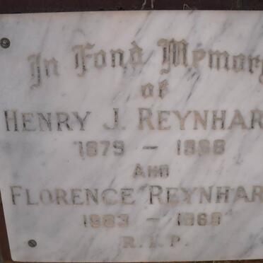 REYNHARDT Henry J. 1879-1968 &amp; Florence 1883-1969