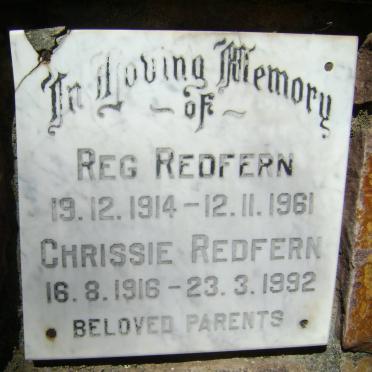 REDFERN Reg 1914-1961 &amp; Chrissie 1916-1992