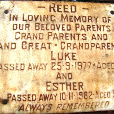 REED Luke -1977 &amp; Esther -1982