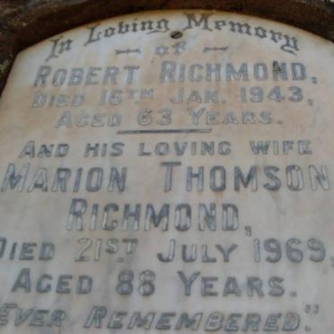 RICHMOND Robert -1943 &amp; Marion Thomson -1969