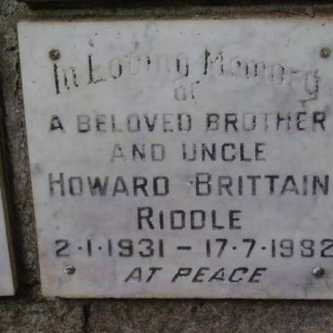 RIDDLE Howard Brittain 1931-1982