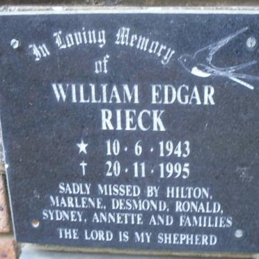 RIECK William Edgar 1943-1995