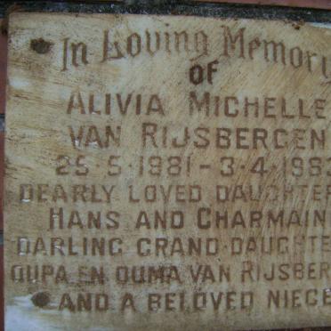 RIJSBERGEN Alivia Michelle, van 1981-1983