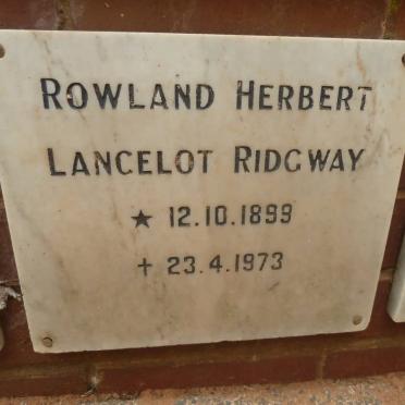 RIDGWAY Rowland Herbert Lancelot 1899-1973