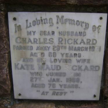 RICKARD Charles -1961 &amp; Kate Maud -1968