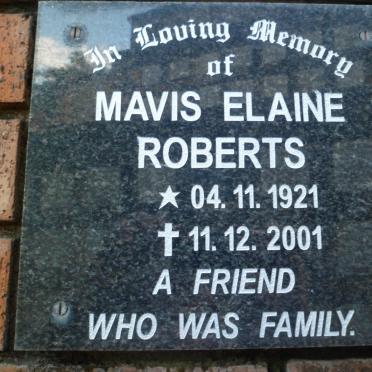 ROBERTS Mavis Elaine 1921-2001