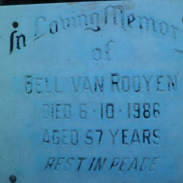 ROOYEN Bell, van -1986
