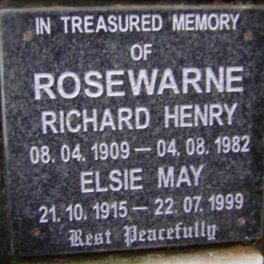 ROSEWARNE Richard Henry 1909-1982 &amp; Elsie May 1915-1999