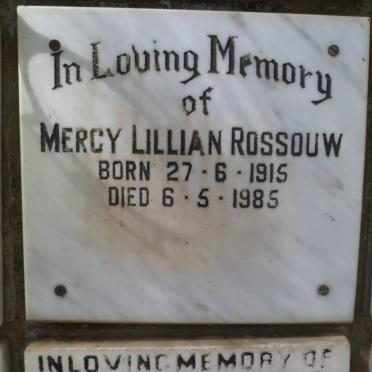 ROSSOUW Mercy Lillian 1915-1985