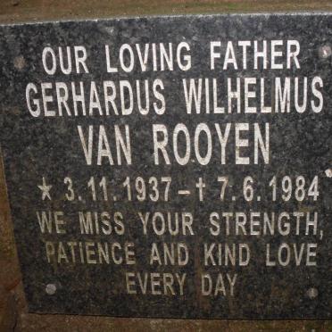 ROOYEN Gerhardus Wilhelmus, van 1937-1984