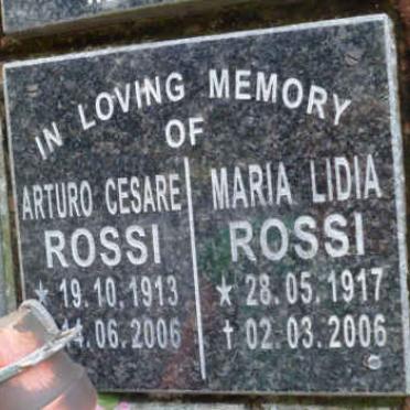 ROSSI Arturo Cesare 1913-2006 &amp; Maria Lidia 1917-2006