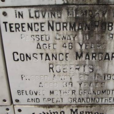 ROBERTS Terence Norman -1971 &amp; Constance Margaret -1985