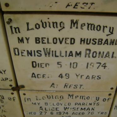 RONALD Denis William 1974