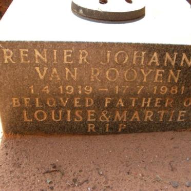 ROOYEN Renier Johannes, van 1919-1981