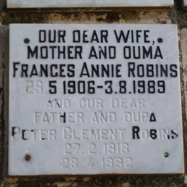ROBINS Peter Clement 1918-1992 &amp; Frances Annie 1906-1989