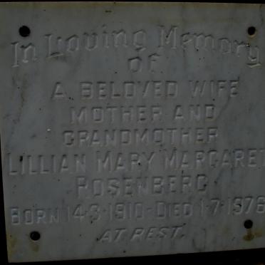 ROSENBERG Lillian Mary Margaret 1910-1976