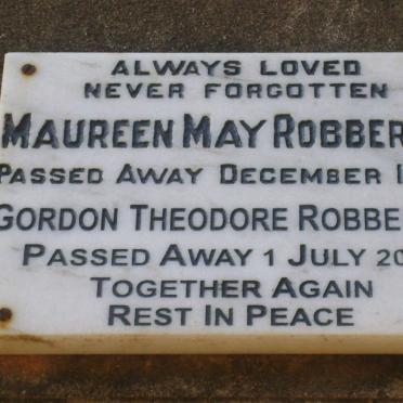 ROBBERTZE Gordon Theodore -2013 &amp; Maureen May -1989