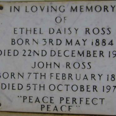 ROSS John 1888-1971 &amp; Ethel Daisy 1884-1962