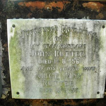 RUTTER John -1956 &amp; Alice May -1958