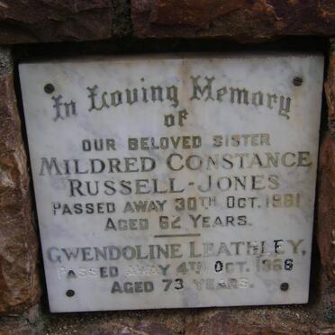 RUSSELL-JONES Mildred Constance -1961 :: LEATHLEY Gwendoline -1966