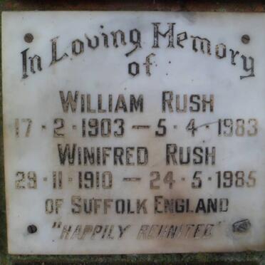 RUSH William 1903-1983 &amp; Winifred 1910-1985