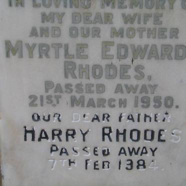 RHODES Harry -1984 &amp; Myrtle Edwards -1950