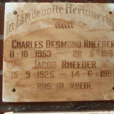 RHEEDER Charles Desmond 1953-1985 :: RHEEDER Jacob 1925-1988