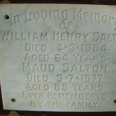 SALTON William Henry -1954 &amp; Maud -1977