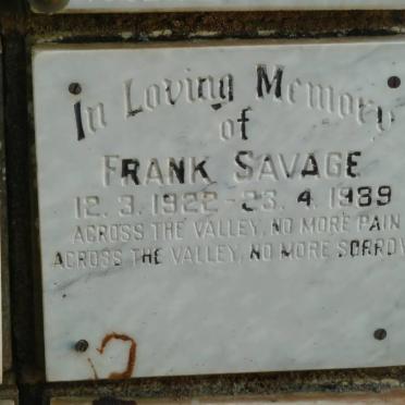SAVAGE Frank 1922-1989