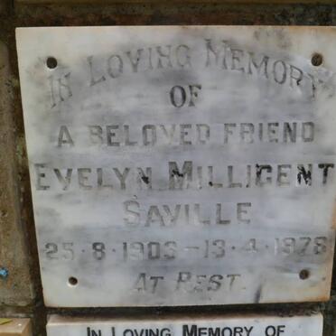 SAVILLE Evelyn Millicent 1903-1978