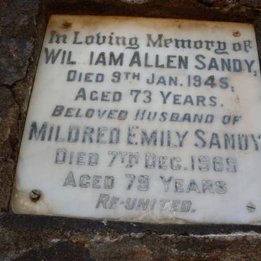 SANDY William Allen -1945 &amp; Mildred Emily -1969