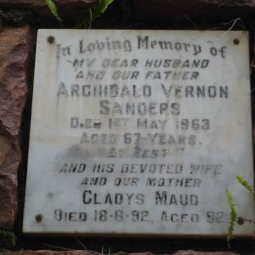 SANDERS Archibald Vernon -1963 &amp; Gladys Maud -1992