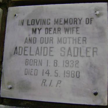 SADLER Adelaide 1932-1980