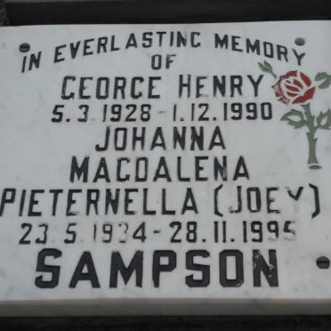SAMPSON George Henry 1928-1990 &amp; Johanna Magdalena Pieternella  1934-1995