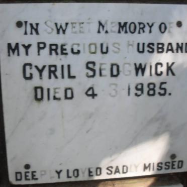 SEDGWICK Cyril -1985