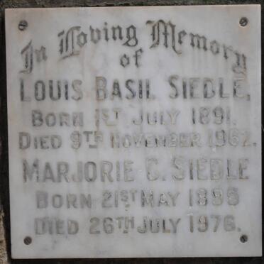SIEDLE Louis Basil 1891-1962 &amp; Marjorie C. 1895-1976