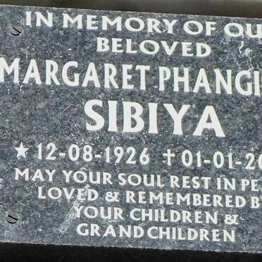 SIBIYA Margaret Phangisile 1926-2008