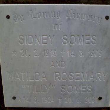 SOMES Sidney 1919-1979 &amp; Matilda Rosemary 1924-2001