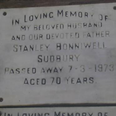 SUDBURY Stanley Bonniwell -1973