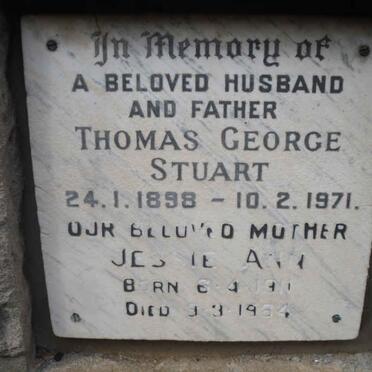 STUART Thomas George 1898-1971 &amp; Jessie Ann 1911-1984
