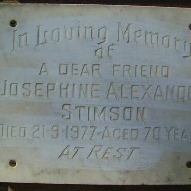 STIMSON Josephine Alexander -1977