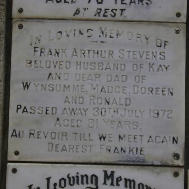 STEVENS Frank Arthur -1972